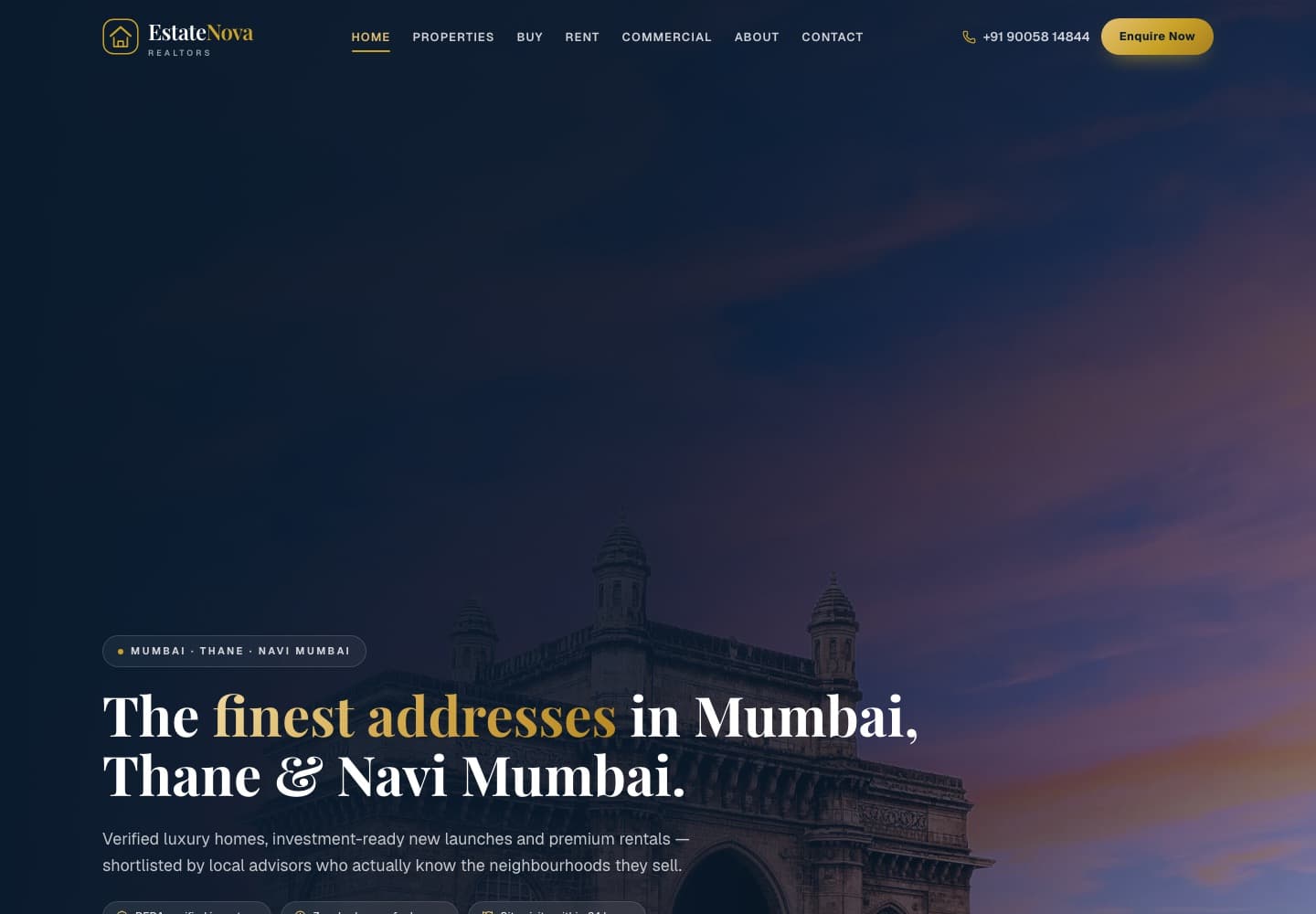 EstateNova Real estate portal screenshot
